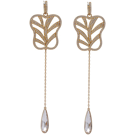 Swarovski Women's Earrings - My Hero Yellow Gold Plated and White Crystal | 5492862 ,