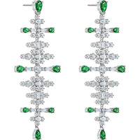 Swarovski Women's Earrings - Perfection Chandelier Green and Clear Stone | 5496837 ,