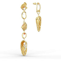 Swarovski Women's Earrings - Shell Angel Yellow Gold Multicolored Crystal | 5520664 ,