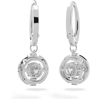 Swarovski Women's Earrings - Sparkling Dance Round Cut White Rhodium Plated | 5504652 ,
