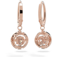 Swarovski Women's Earrings - Sparkling Dance Round Cut White Rose Gold Tone | 5504753 ,