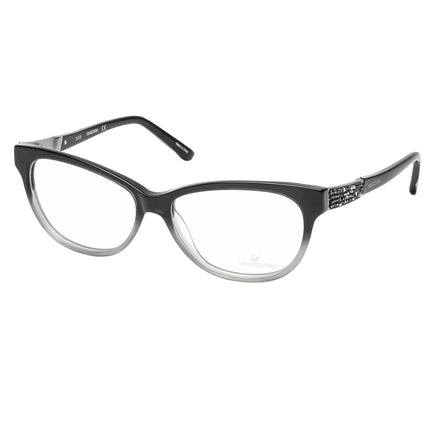 Swarovski Women's Eyeglasses - Black/Grey Cat-Eye Full-Rim Plastic Frame | SK5170 005 ,