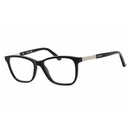 Swarovski Women's Eyeglasses - Cat Eye Shape Black/Silver Acetate Frame | SK5117 001 ,