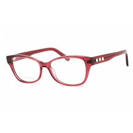 Swarovski Women's Eyeglasses - Cat Eye Shape Shiny Bordeaux Plastic Frame | SK5430 069 ,