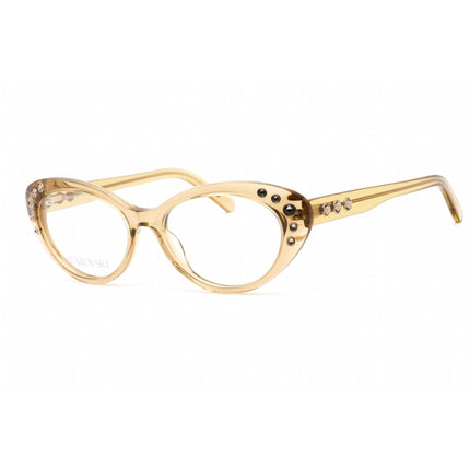 Swarovski Women's Eyeglasses - Cat Eye Shiny Light Brown Plastic Frame | SK5429 045 ,
