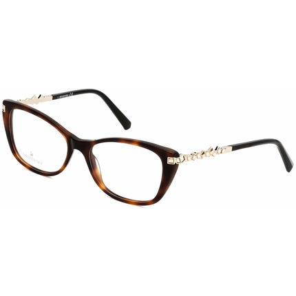 Swarovski Women's Eyeglasses - Dark Havana Cat-Eye Full-Rim Plastic Frame | SK5343 052 ,