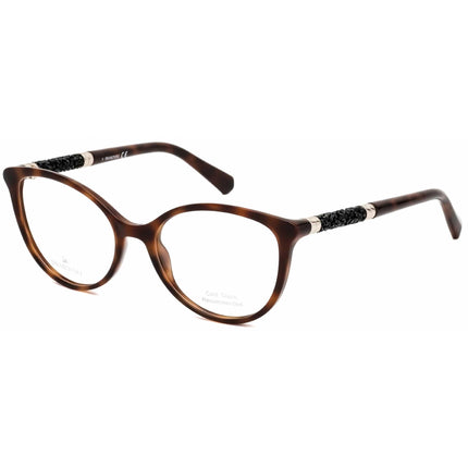 Swarovski Women's Eyeglasses - Dark Havana Full-Rim Cat-Eye Plastic Frame | SK5258 052 ,