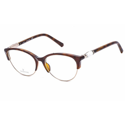 Swarovski Women's Eyeglasses - Dark Havana Half Rim Frame Clear Lens | SK5338 052 ,