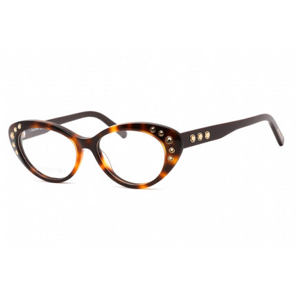 Swarovski Women's Eyeglasses - Full Rim Cat Eye Dark Havana Plastic Frame | SK5429 052 ,