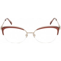 Swarovski Women's Eyeglasses - Gold Brown Cat Eye Metal Half-Rim Frame | SK5307 32A ,