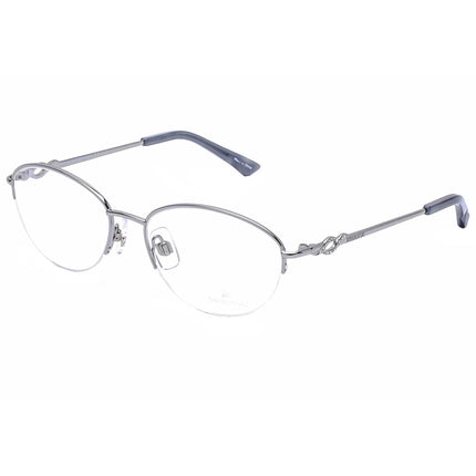 Swarovski Women's Eyeglasses - Grey Half-Rim Metal Frame Crystal | SK5148 020 ,