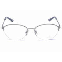 Swarovski Women's Eyeglasses - Grey Half-Rim Metal Frame Crystal | SK5148 020 ,