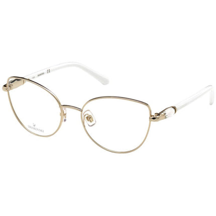 Swarovski Women's Eyeglasses - Pale Gold Cat Eye Metal Full-Rim Frame | SK5340 032 ,