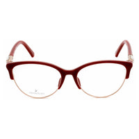 Swarovski Women's Eyeglasses - Red/Shiny Rose Gold Cat-Eye Plastic Frame | SK5338 028 ,