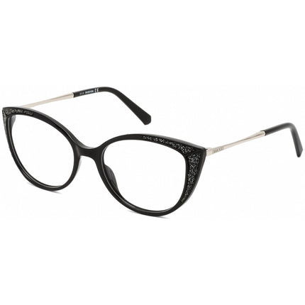 Swarovski Women's Eyeglasses - Shiny Black Cat Eye Plastic/Metal Frame | SK5362 001 ,