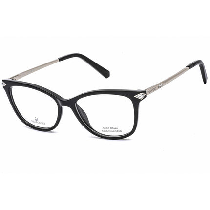 Swarovski Women's Eyeglasses - Shiny Black Rectangular Plastic Frame | SK5284 001 ,