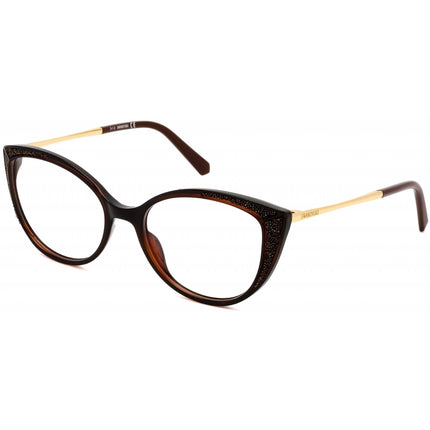Swarovski Women's Eyeglasses - Shiny Dark Brown Cat Eye Plastic/Metal | SK5362 048 ,