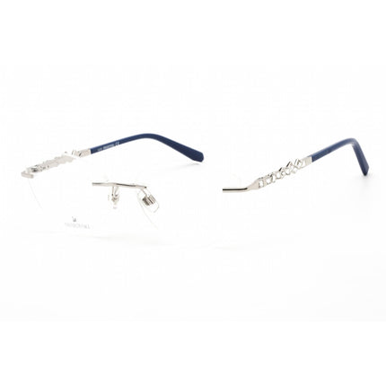Swarovski Women's Eyeglasses - Shiny Palladium Cat Eye Rimless Frame | SK5346 016 ,