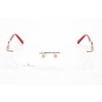 Swarovski Women's Eyeglasses - Shiny Rose Gold Cat Eye Rimless Frame | SK5346 028 ,