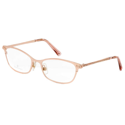 Swarovski Women's Eyeglasses - Shiny Rose Gold Rectangular Metal Frame | SK5318 028 ,