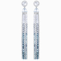 Swarovski Women's Long Length Clip Earrings - Ocean View Blue and White | 5457523 ,