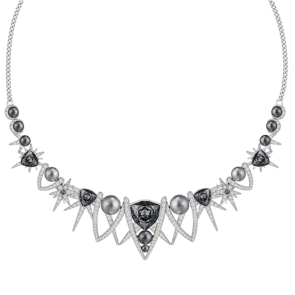 Swarovski Women's Necklace - Fantastic Rhodium-Plated Grey & Clear