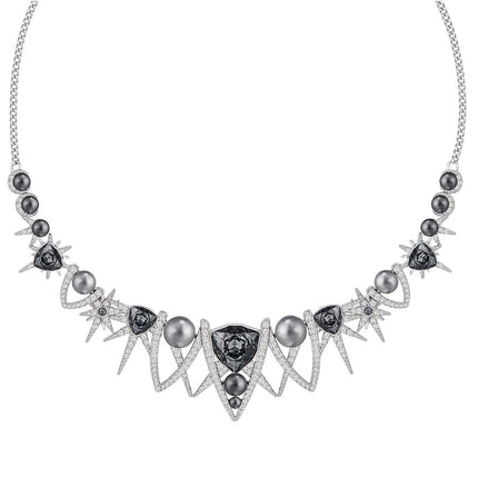 Swarovski Women's Necklace - Fantastic Rhodium-Plated Grey & Clear Crystal | 5216630 ,
