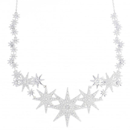 Swarovski Women's Necklace - Fizzy Rhodium Plated Clear Crystal Pave | 5230286 ,