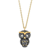 Swarovski Women's Necklace - Little Owl 23k Gold-Plated Black Crystal | 5366714 ,