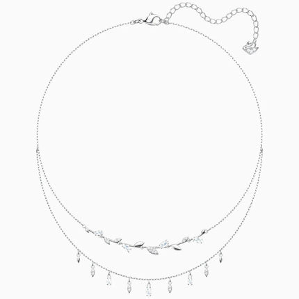 Swarovski Women's Necklace - Mayfly Double Layered Rhodium Plated | 5482078 ,