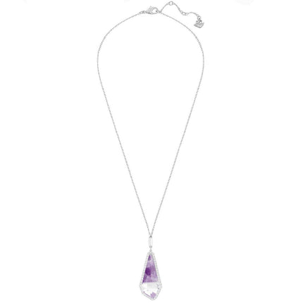 Swarovski Women's Necklace - Organic Rhodium Plated Purple Crystal | 5092182 ,