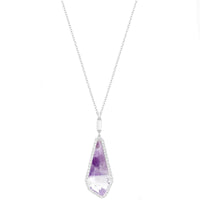 Swarovski Women's Necklace - Organic Rhodium Plated Purple Crystal | 5092182 ,