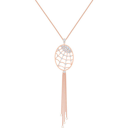 Swarovski Women's Necklace - Precisely Rose Gold Plated Spider Web Crystal | 5499887 ,