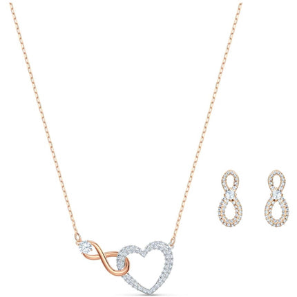 Swarovski Women's Necklace Set - Swarovski Infinity Heart Rose Gold | 5521040 ,