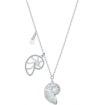 Swarovski Women's Necklace - Shell Nautilus Crystal Pearl Pendant | 5520669 ,
