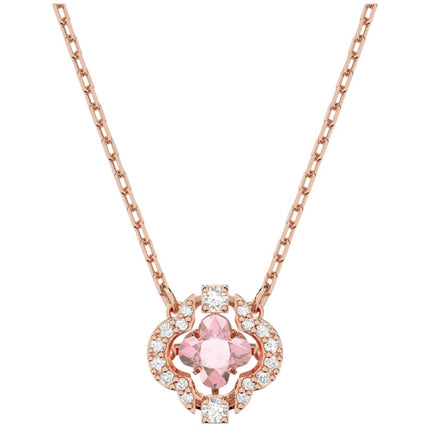 Swarovski Women's Necklace - Sparkling Dance Pink Stone Rose Gold Chain | 5514488 ,
