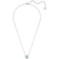 Swarovski Women's Necklace - Sparkling Dance Rhodium Plated Round Blue Stone | 5279425 ,