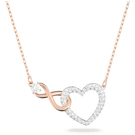 Swarovski Women's Necklace - Swarovski Infinity Heart Shape Rose Gold | 5518865 ,