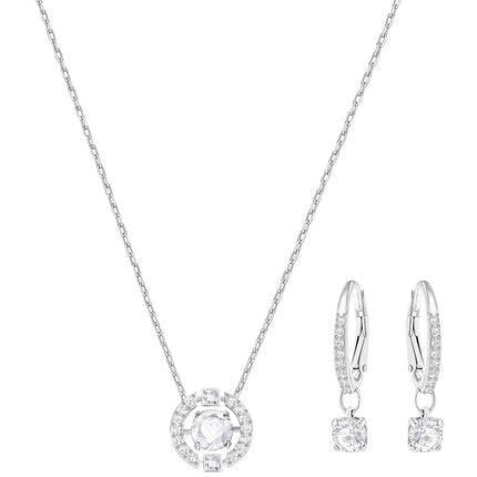 Swarovski Women's Pendant and Earring Set - Sparkling Dance Round Crystal | 5279018 ,