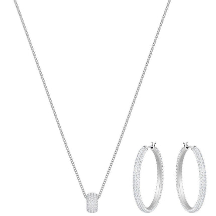 Swarovski Women's Pendant and Earring Set - Stone Silver Rhodium Plated | 5408456 ,