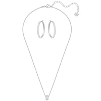 Swarovski Women's Pendant and Earring Set - Stone Silver Rhodium Plated | 5408456 ,