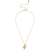Swarovski Women's Pendant Necklace - Graceful Bloom Yellow Gold Tone Leaves | 5511813 ,