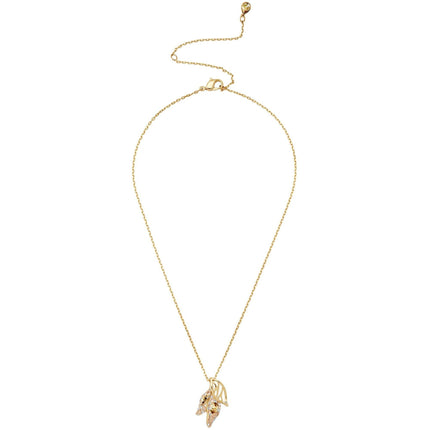 Swarovski Women's Pendant Necklace - Graceful Bloom Yellow Gold Tone Leaves | 5511813 ,