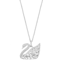Swarovski Women's Pendant Necklace - Swan Lake White Crystal Rhodium Plated | 5259152 ,