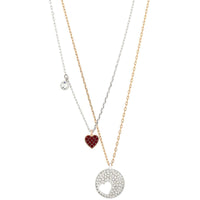 Swarovski Women's Pendant Set - Crystal Wishes Heart Red and Clear Crystal | 5370071 ,