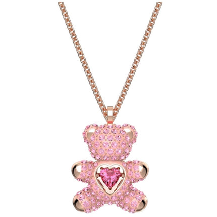 Swarovski Women's Pendant - Teddy Pink Crystal Rose Gold Lobster Clasp | 5642976 ,