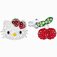 Swarovski Women's Pierced Earrings - Hello Kitty Fruit Rhodium Plated | 5368973 ,