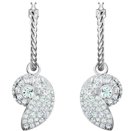 Swarovski Women's Pierced Earrings - Shell Nautilus Rhodium Plated | 5520670 ,