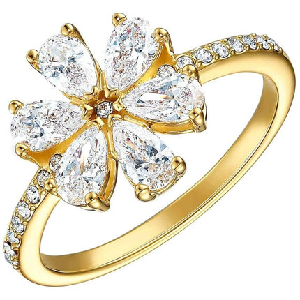 Swarovski Women's Ring - Botanical White Crystals Dazzling Flower, Size 6.75 | 5535798 ,