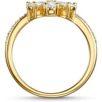 Swarovski Women's Ring - Botanical White Crystals Dazzling Flower, Size 6.75 | 5535798 ,